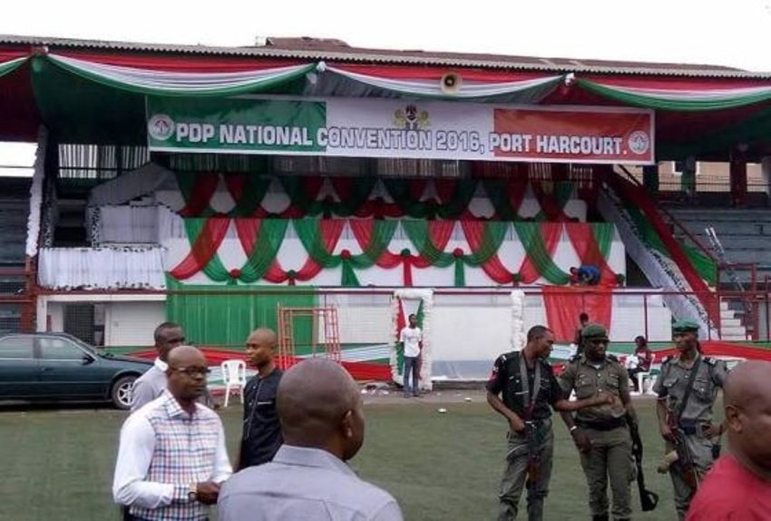 Image result for Police barricade venue of Makarfi faction's meeting