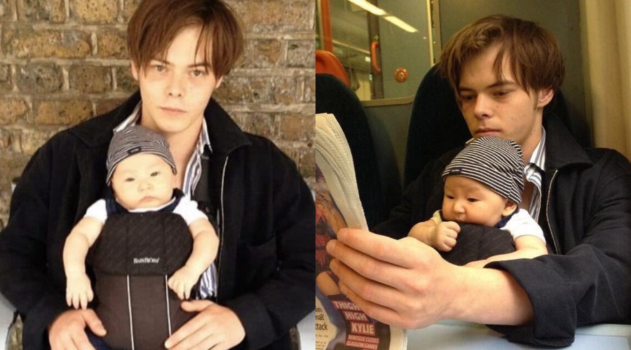 Charlie Heaton and his son Archie Heaton 