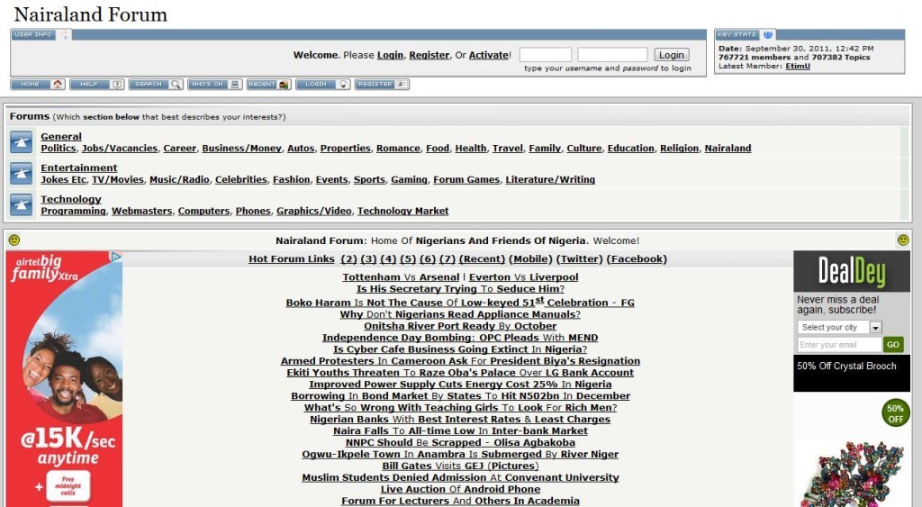Nairaland - popular websites in nigeria