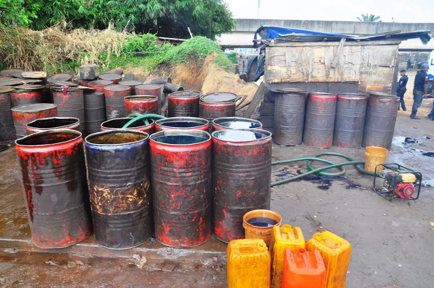 illegal oil depot