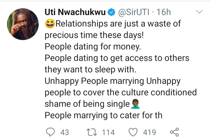 Uti Nwachukwu dated