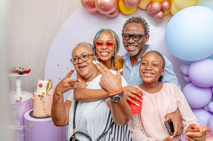 Actress and her parents