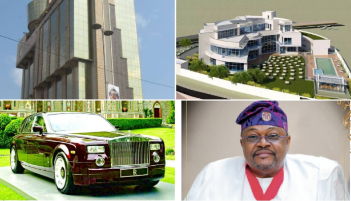 Mike Adenuga house, tower, and cars