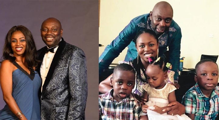 Segun-Arinze, wife Julie and 3 children