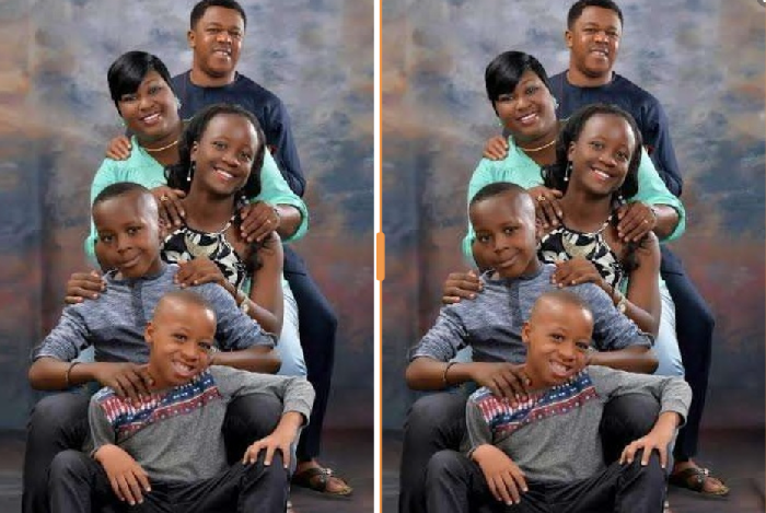 Francis Duru and his wife and 3 children